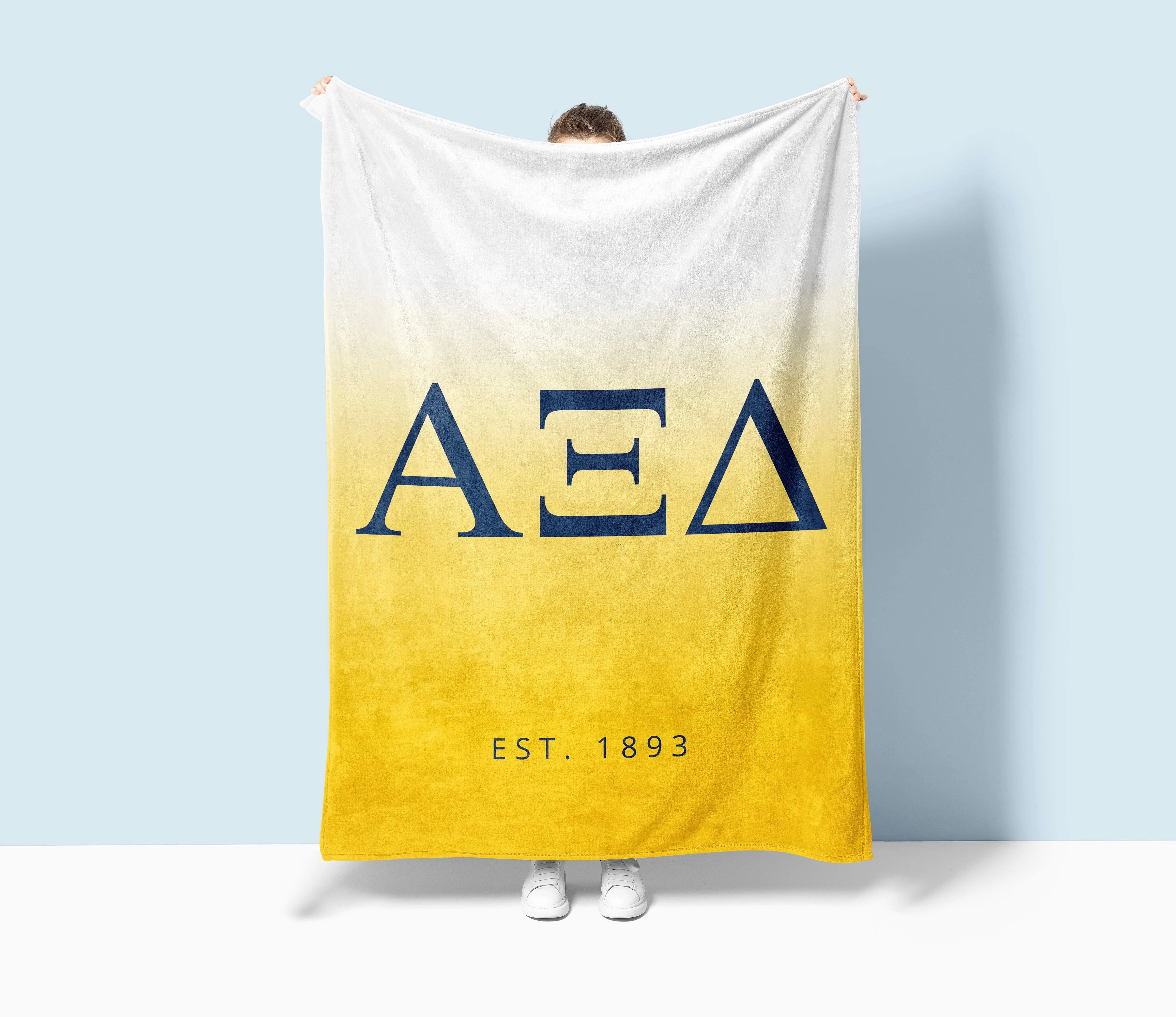 Alpha Xi Delta Blanket - Gold Gradient 60"x80" | Official Merchandise | Festive Fit Home