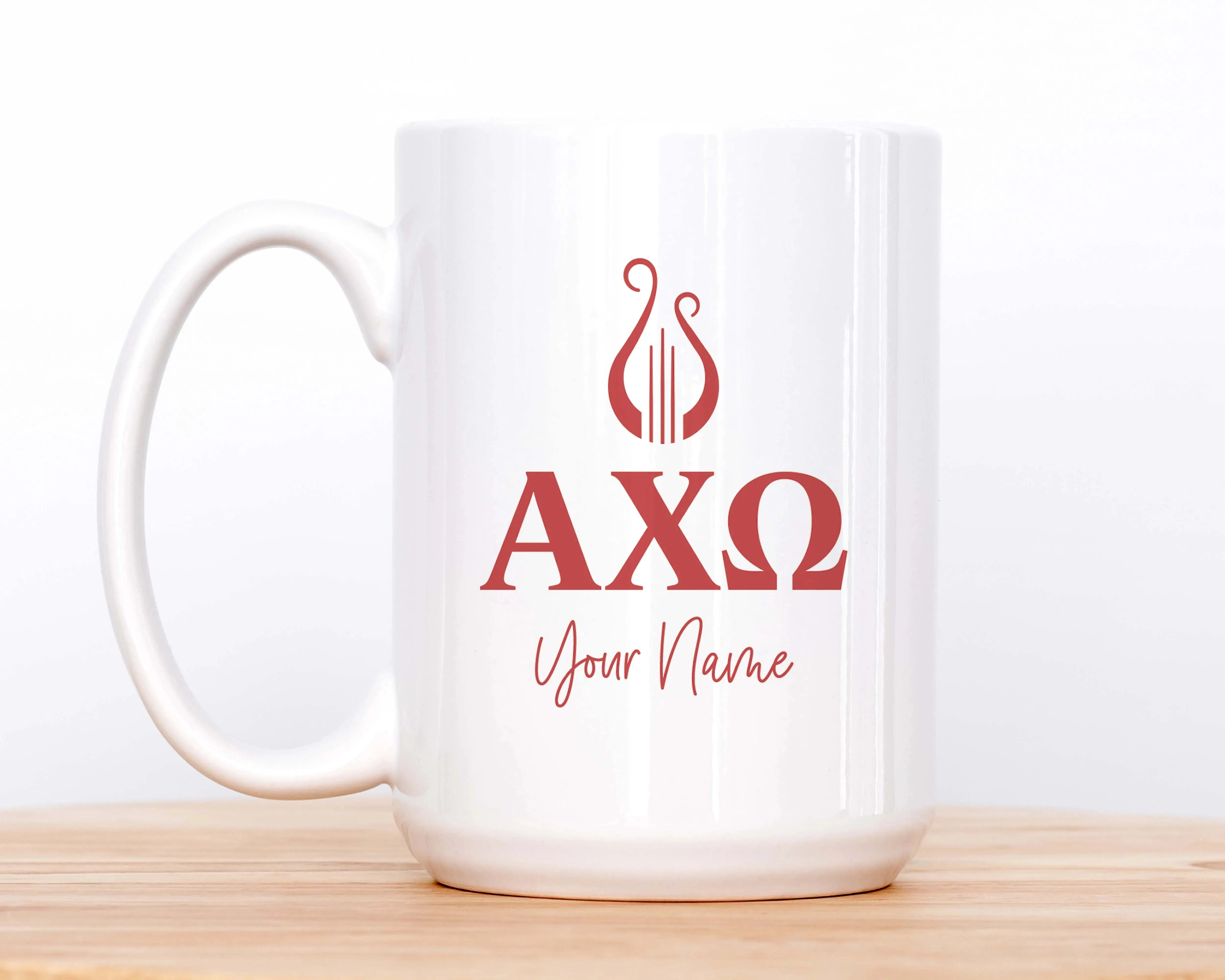 Alpha Chi Omega Personalized Mug Deluxe 15 oz. - Greek Letters Drinkware