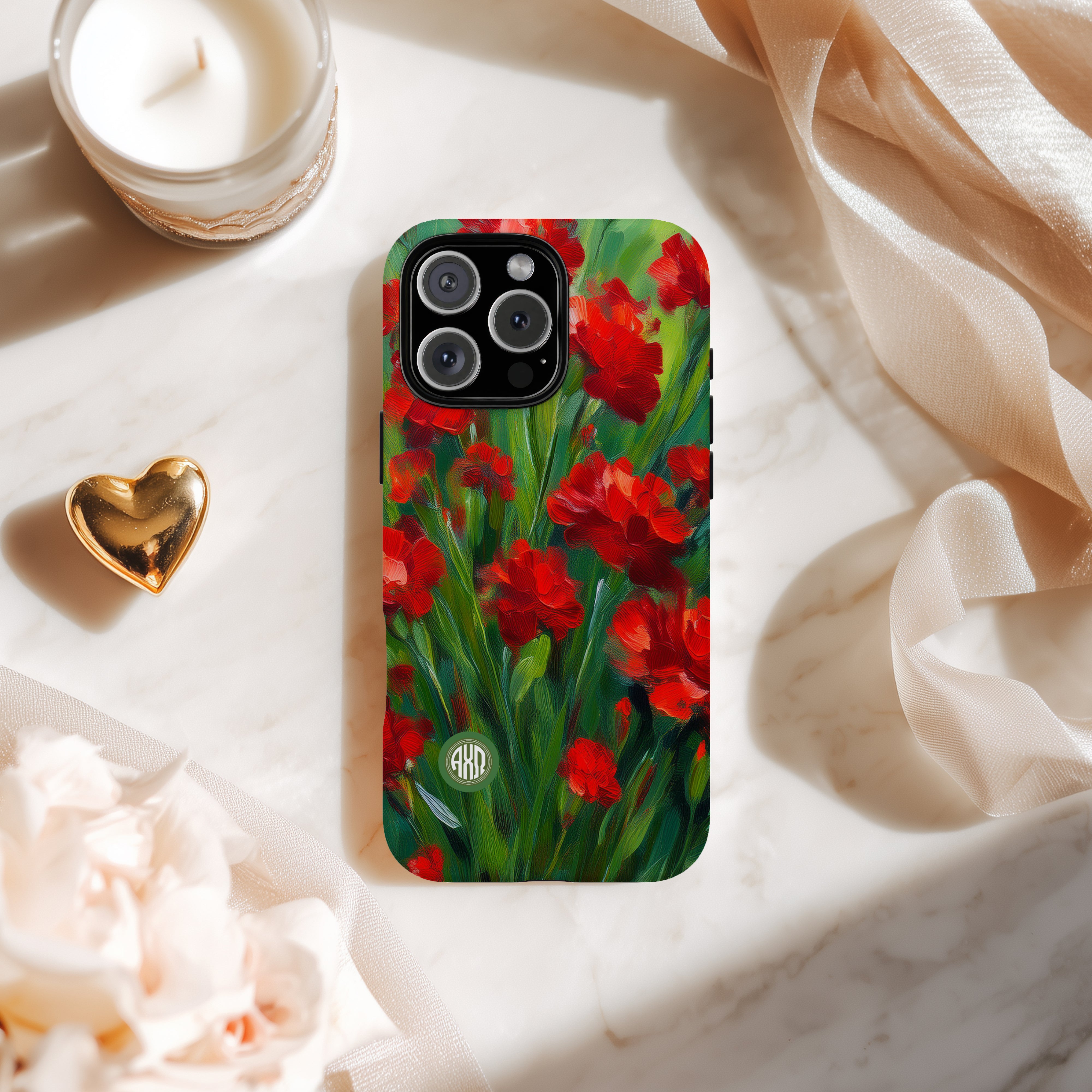 Alpha Chi Omega iPhone Mobile Phone Case - Bold Carnations | AXO Gifts