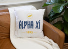 Alpha Xi 1893 Throw Pillow Cover 18" | Official Gift Shop | Dorm Decor | Festive Fit Home