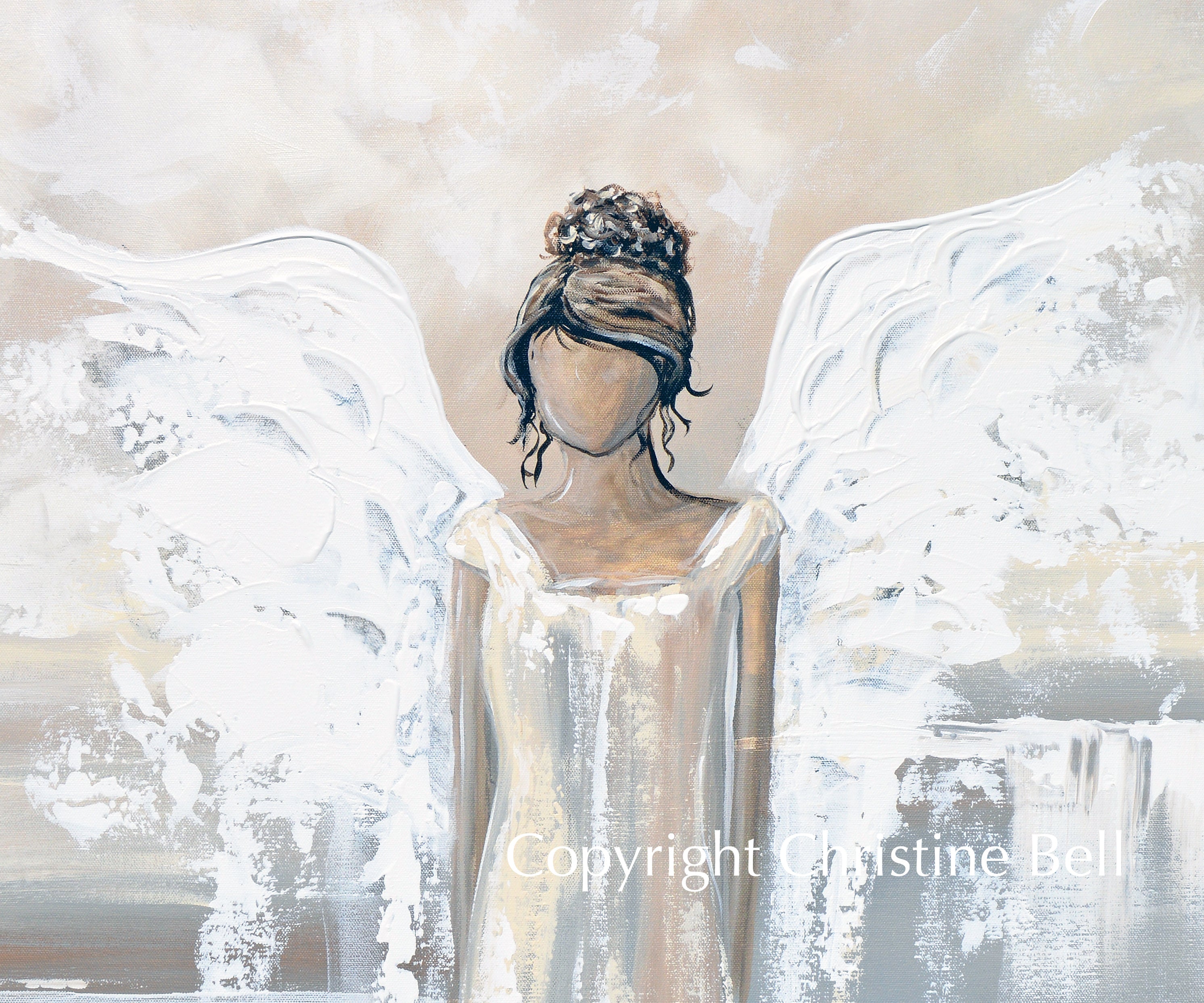 Abstract Angel Painting Elegant Guardian Angel "GICLEE PRINT  Wall Art