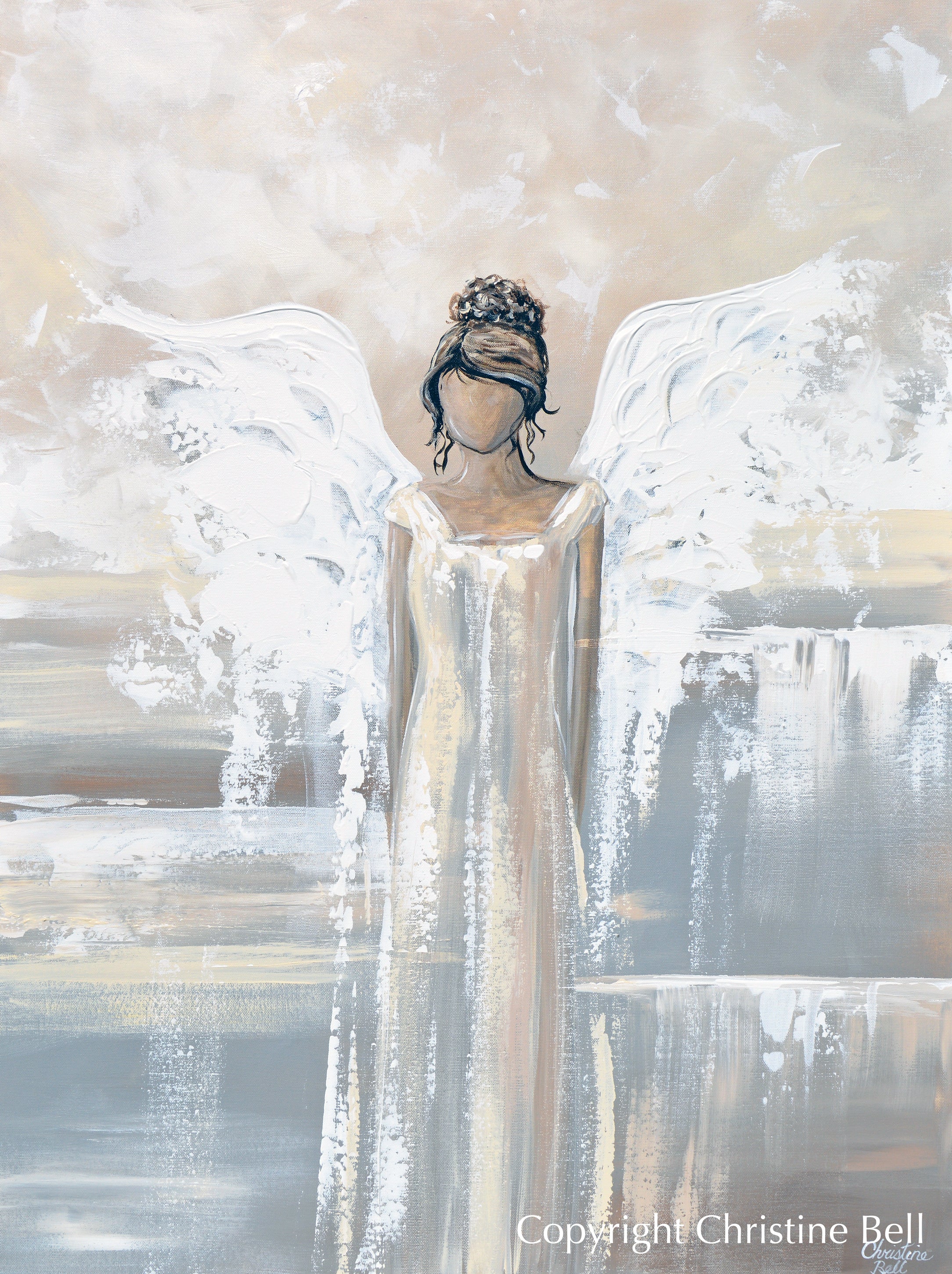 Abstract Angel Painting Elegant Guardian Angel "GICLEE PRINT  Wall Art