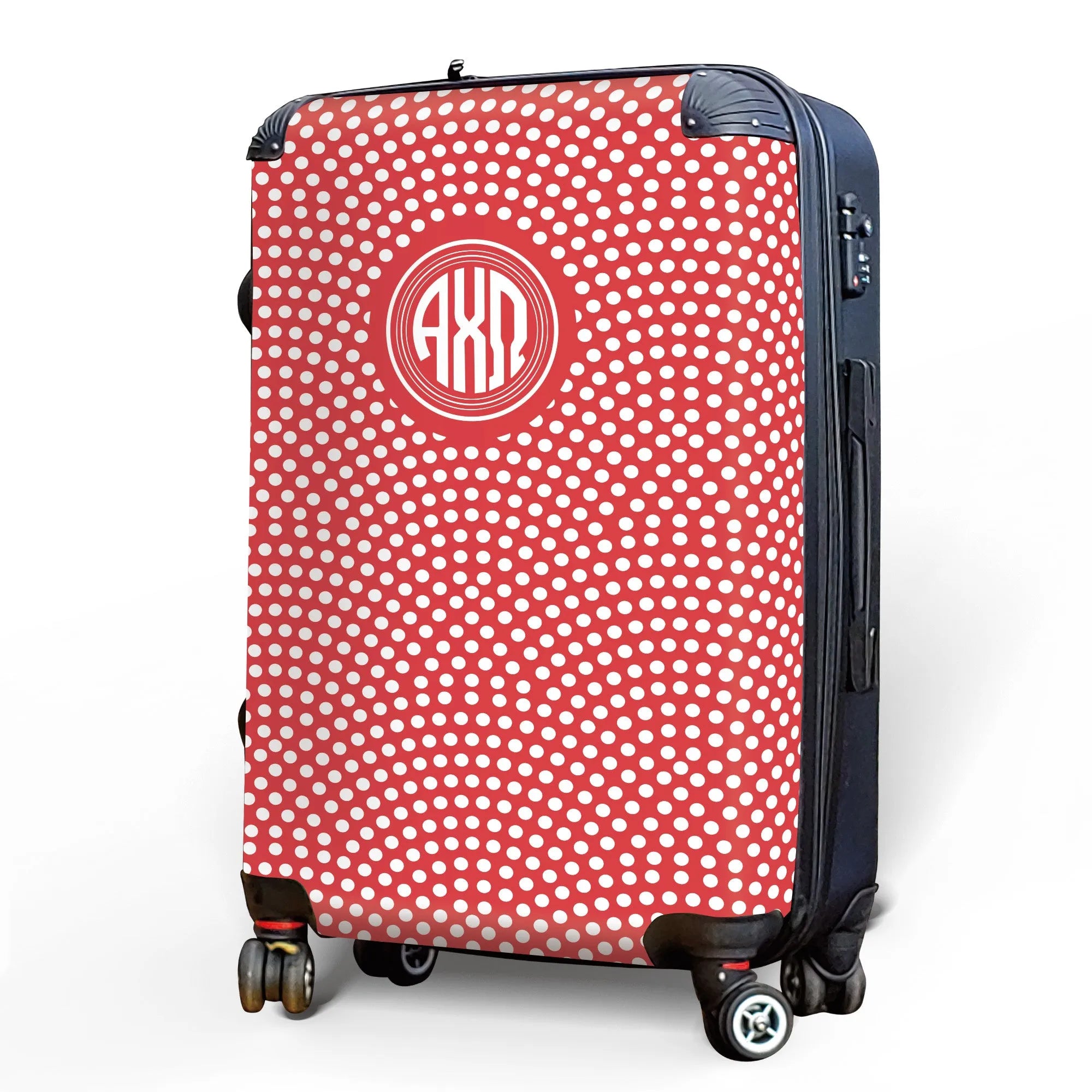 Alpha Chi Omega 20" Carry-on Suitcase Rolling Luggage Dots | AXO Gifts