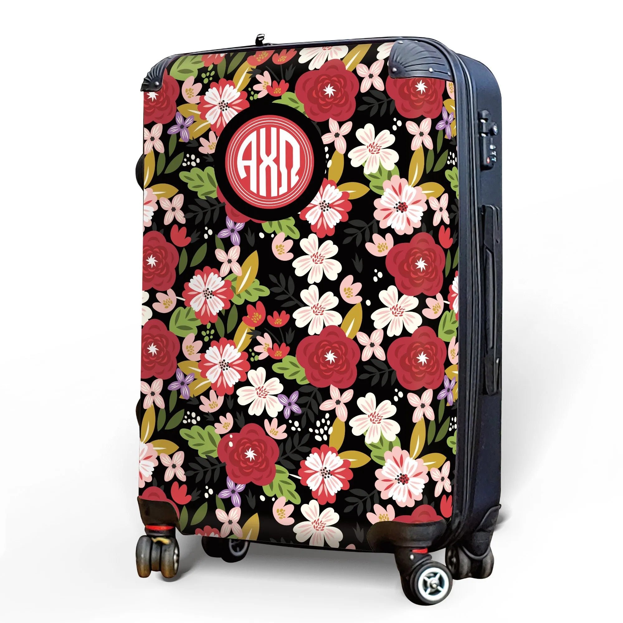 Alpha Chi Omega 20" Carry-on Suitcase Luggage Modern Floral | AXO Gift