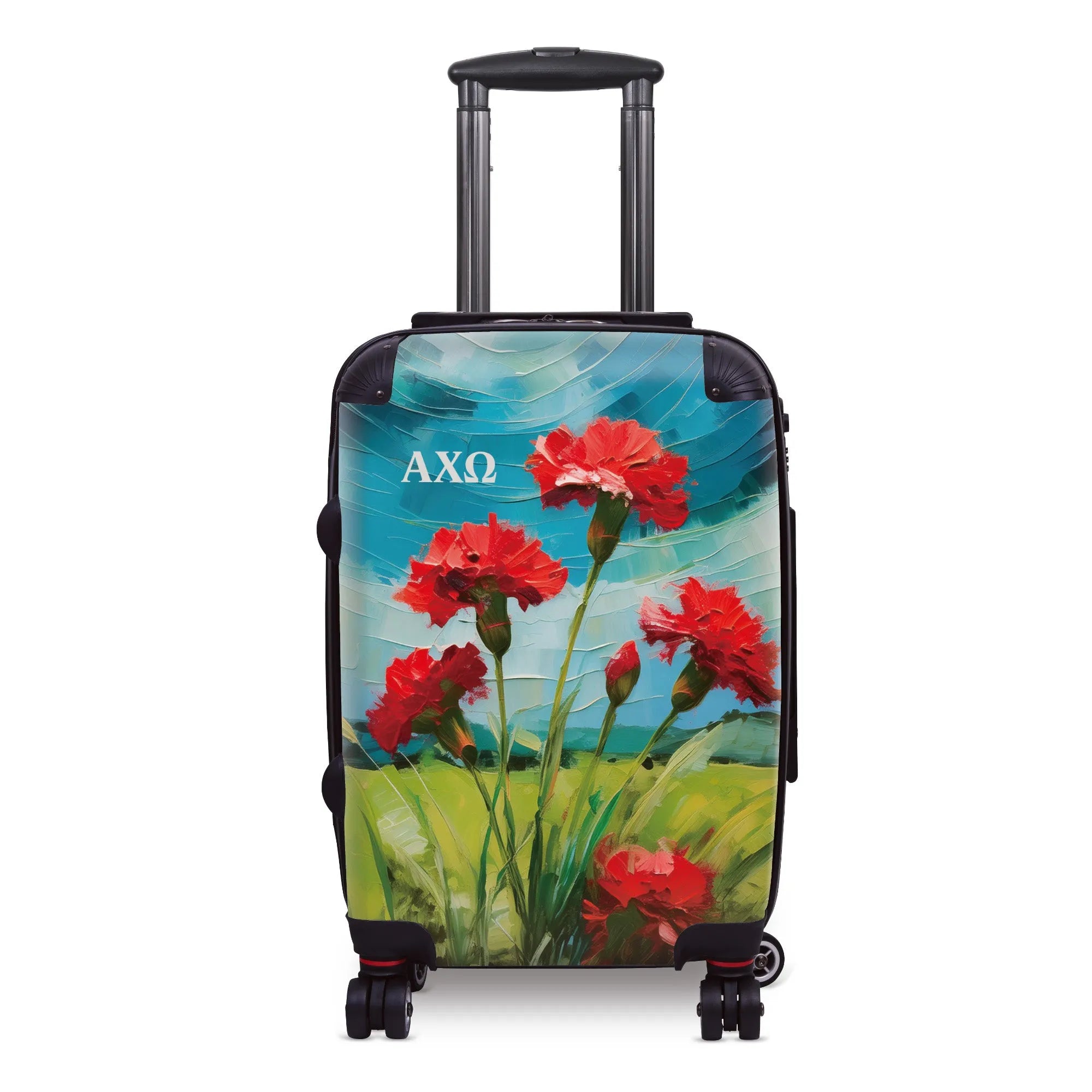 Alpha Chi Omega 20" Carry-on Suitcase Luggage Bold Carnations | AXO