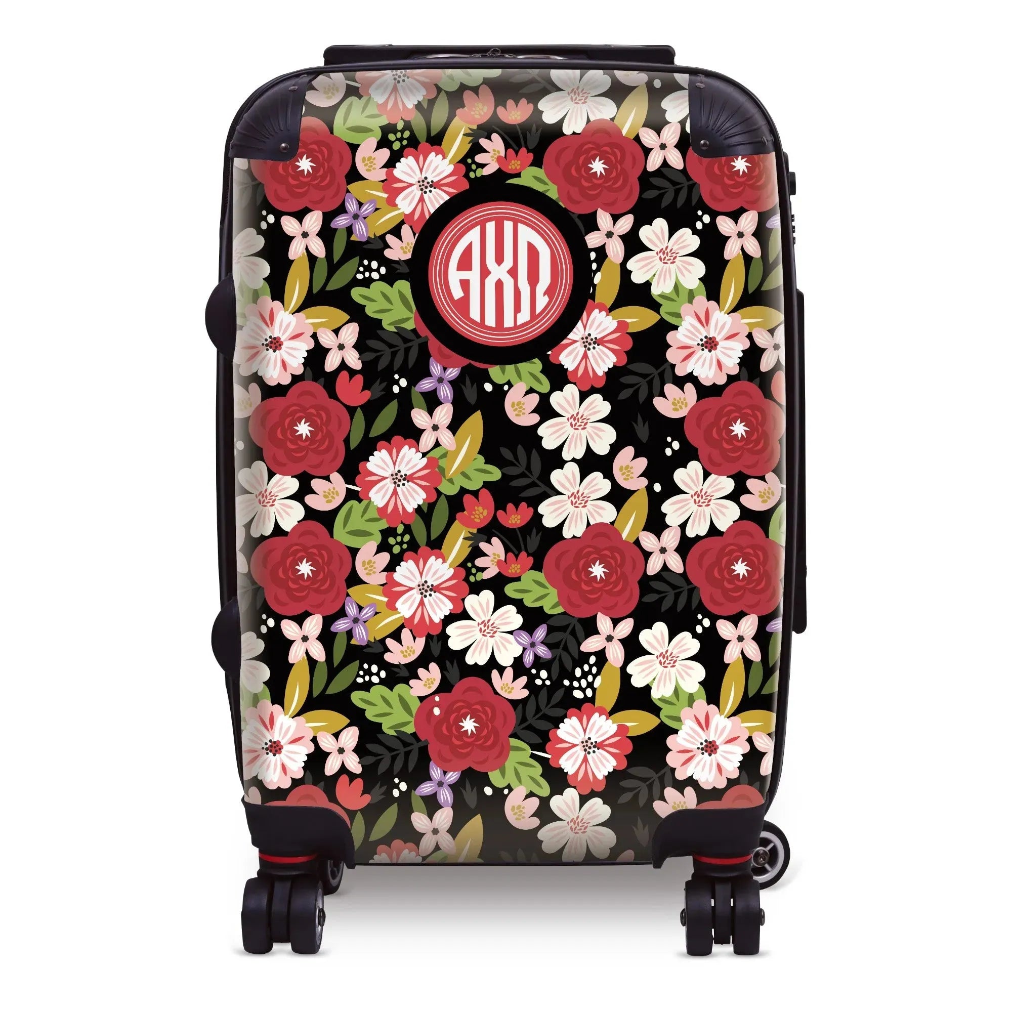 Alpha Chi Omega Carry-on Suitcase - Modern Floral Suitcases