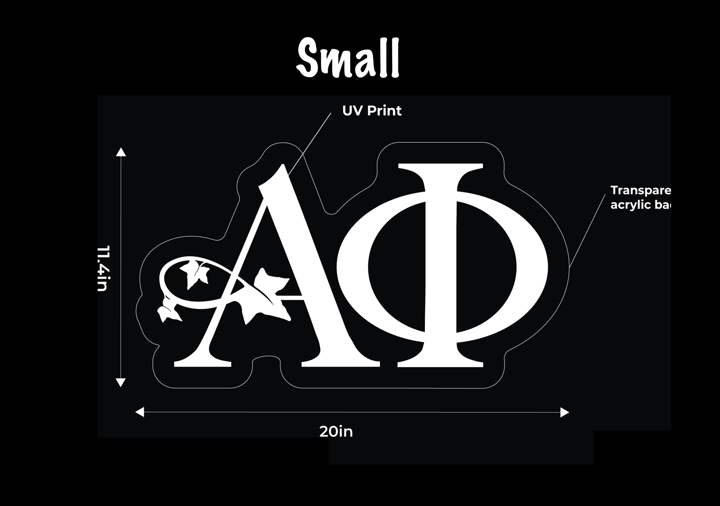 Alpha Phi UV LED Neon Sign w/ Dimmer | APhi Dorm Wall Art