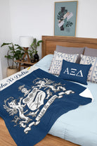 Alpha Xi Delta Blanket - Wide Band Crest 60"x80" | Official Gift Shop | Custom Merchandise | Festive Fit Home