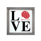 Alpha Chi Omega 12x12 Wood Framed Sign - LOVE Red Weathered Gray Wall Art & Signs