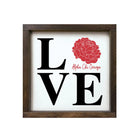 Alpha Chi Omega 12x12 Wood Framed Sign - LOVE Red Walnut Stain Wall Art & Signs