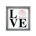 Alpha Chi Omega 12x12 Wood Framed Sign - LOVE White Weathered Gray Wall Art & Signs
