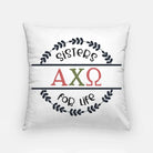 Alpha Chi Omega 18" Throw Pillow Cover -Sisters for Life Pillow Covers