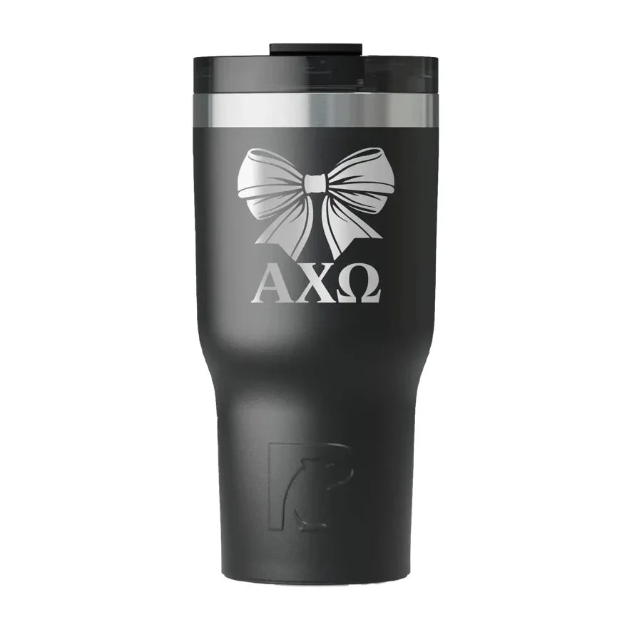 Alpha Chi Omega RTIC 20 oz Essential Tumbler - Bow  - Campus Greek Fit