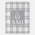 Alpha Chi Omega XL 60x80 Plaid Sherpa Throw Blanket Chord Throw Blankets