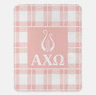 Alpha Chi Omega XL 60x80 Plaid Sherpa Throw Blanket Hera Throw Blankets