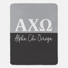 Alpha Chi Omega XL 60x80 Sherpa Throw Blanket Color Block Chord Ebony 