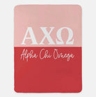 Alpha Chi Omega XL 60x80 Sherpa Throw Blanket Blanket - Color Block Hera Scarlet Throw Blankets