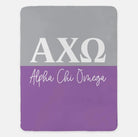 Alpha Chi Omega XL 60x80 Sherpa Throw Blanket Color Block Chord Iris