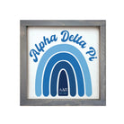 Alpha Delta Pi 12x12 Wood Framed Sign - Rainbow Weathered Gray Wall Art & Signs