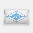 Alpha Delta Pi Lumbar Pillow Cover - Traditional Diamond White Adelphean Blue Pillow Covers