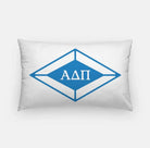 Alpha Delta Pi Lumbar Pillow Cover - Traditional Diamond White Azure Pillow Covers