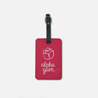 Alpha Gam Luggage Tag (Set of 2) - Red Rose Luggage Tags