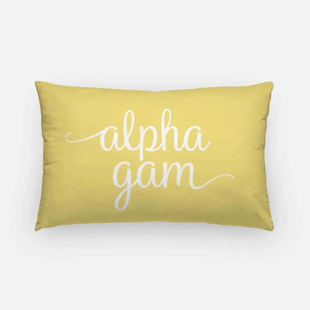 Alpha Gam Lumbar Throw Pillow Buff