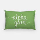 Alpha Gam Lumbar Throw Pillow Green 