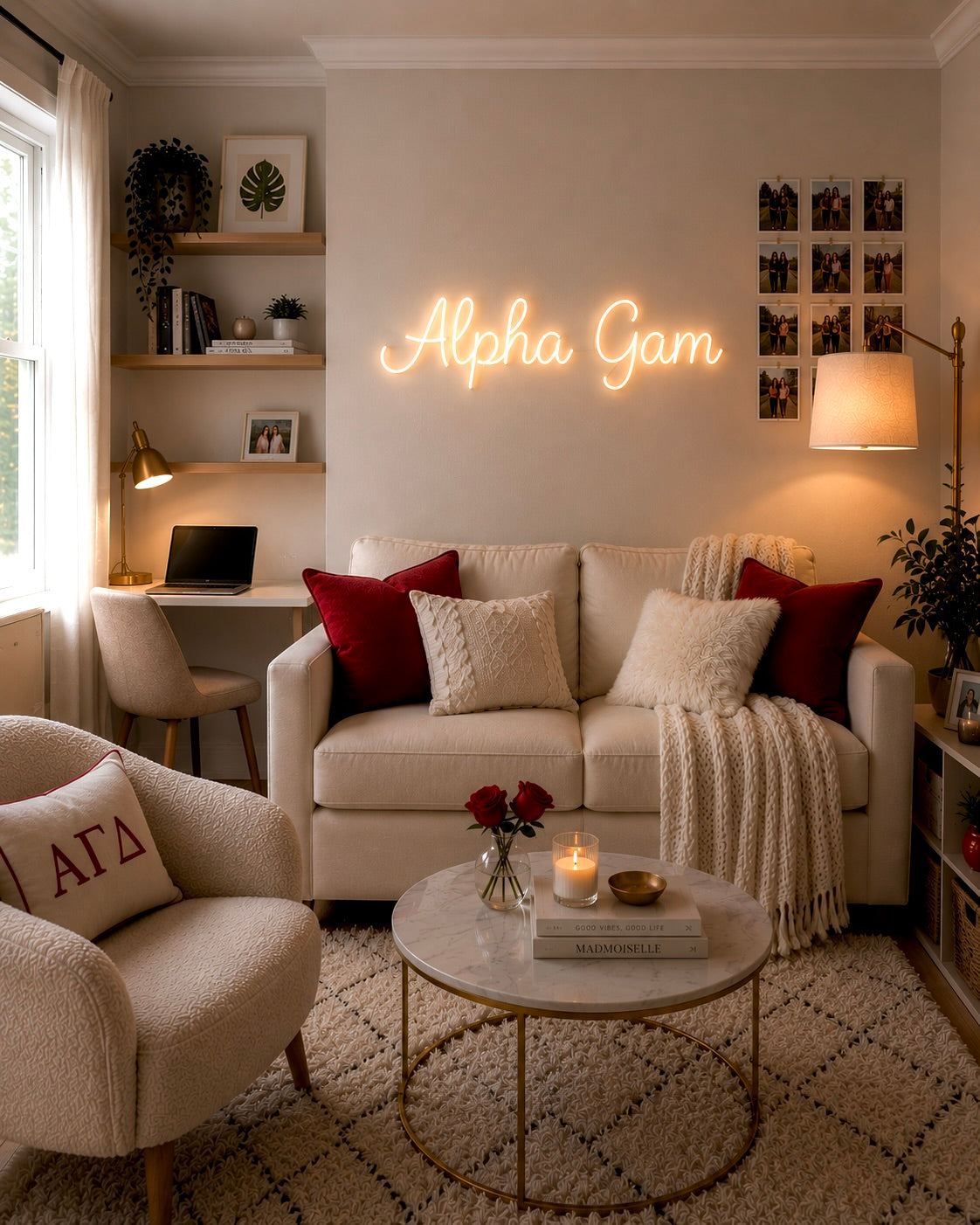 Alpha Gamma Delta Sorority Greek Letter LED Neon Sign | AGD Dorm
