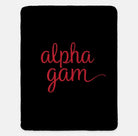 Alpha Gam XL 60x80 Sherpa Throw Blanket Red Campus Greek Fit