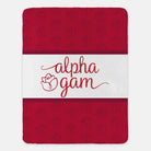 Alpha Gam XL 60x80 Sherpa Throw Blanket - Rose Pattern