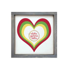 Alpha Gamma Delta 12x12 Heart Wood Framed Sign Weathered Gray