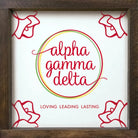 Alpha Gamma Delta 12x12 Wood Framed Sign - Roses Walnut Stain Wall Art & Signs