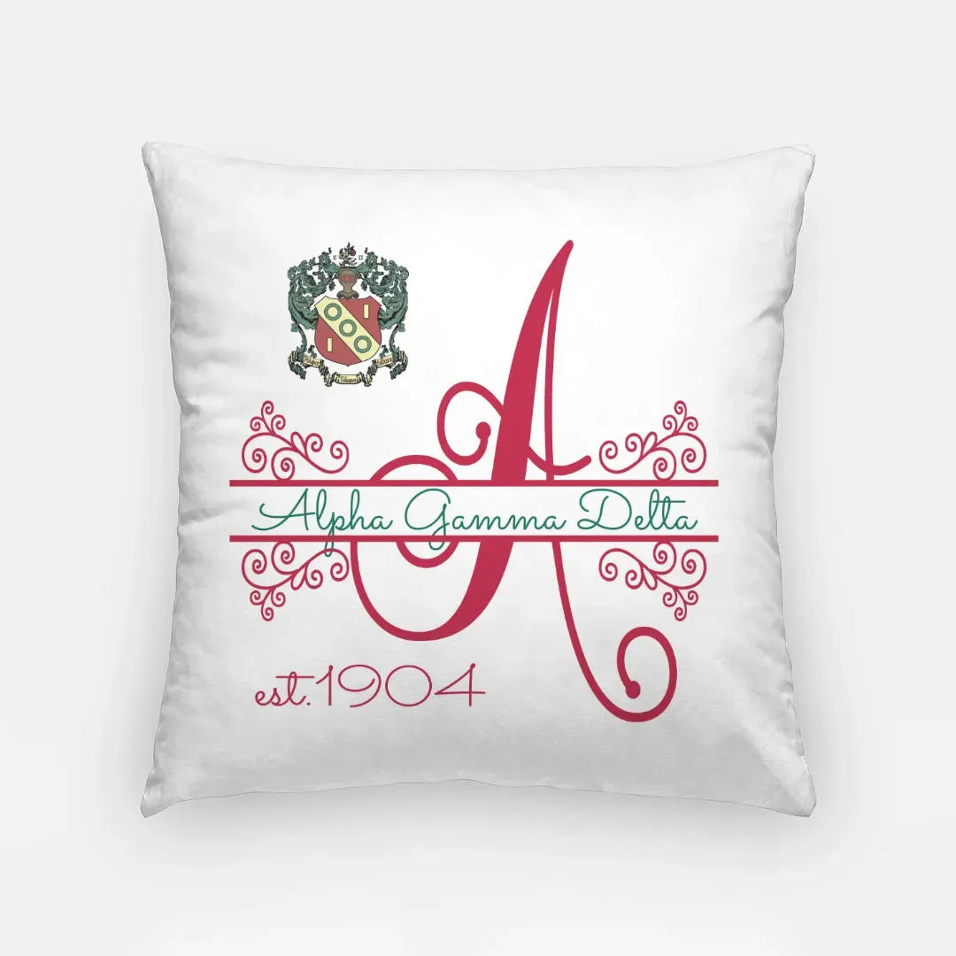 Alpha Gamma Delta 18" Monogram Throw Pillow