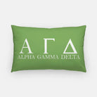 Alpha Gamma Delta Throw Lumbar Pillow Cover Greek Letters Green