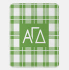 Alpha Gamma Delta XL 60x80 Plaid Sherpa Throw Blanket Green