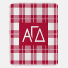 Alpha Gamma Delta XL 60x80 Plaid Sherpa Throw Blanket Red