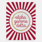 Alpha Gamma Delta XL 60x80 Sherpa Throw Blanket - Red Starburst