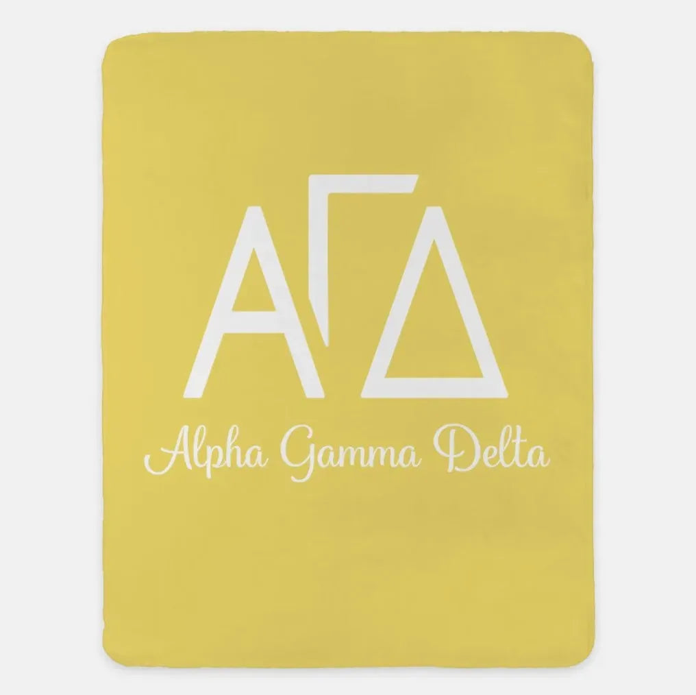 Alpha Gamma Delta XL 60x80 Sherpa Throw Blanket Buff 