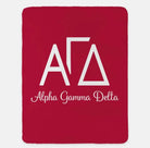 Alpha Gamma Delta XL 60x80 Sherpa Throw Blanket Cardinal