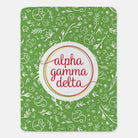 Alpha Gamma Delta XL 60x80 Sherpa Throw Blanket - Combo Pattern Green