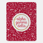 Alpha Gamma Delta XL 60x80 Sherpa Throw Blanket - Combo Pattern Red