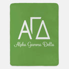 Alpha Gamma Delta XL 60x80 Sherpa Throw Blanket Green