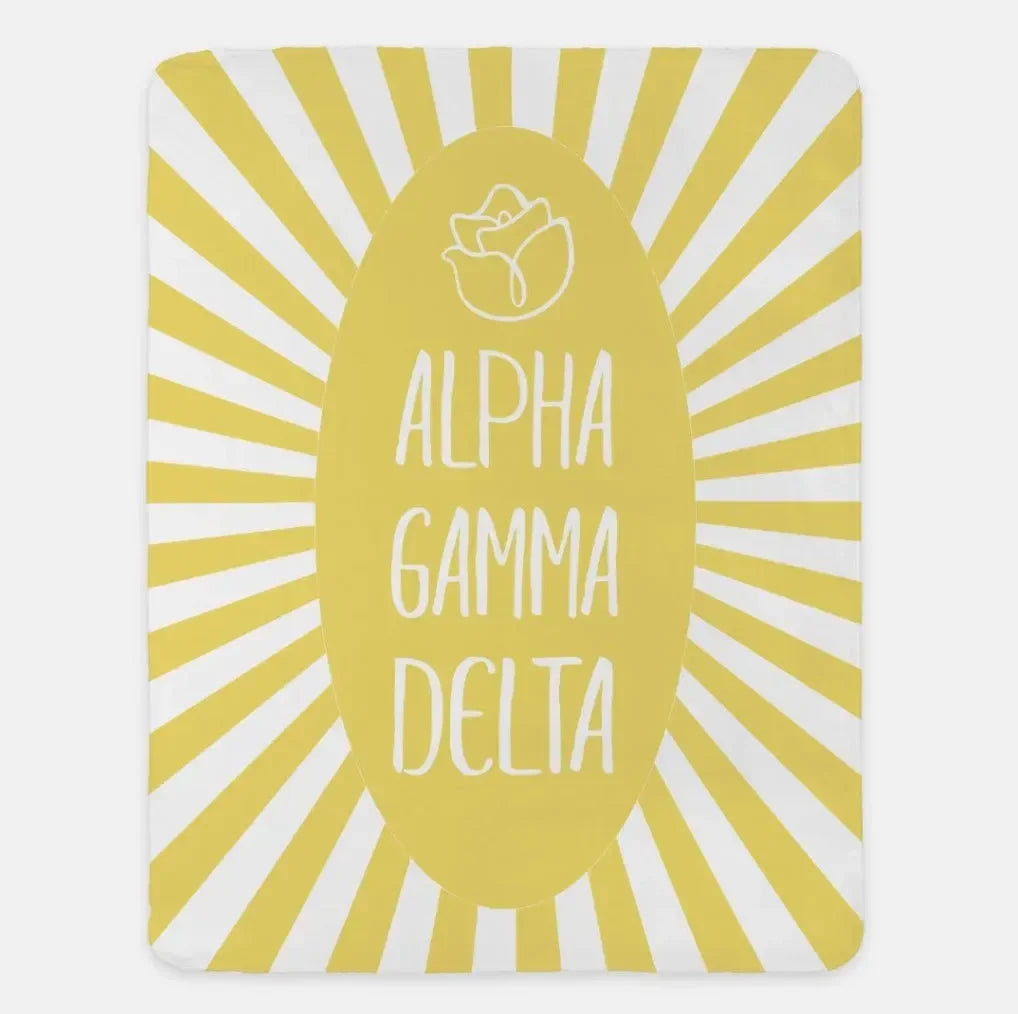 Alpha Gamma Delta XL 60x80 Starburst Sherpa Throw Blanket Buff