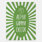 Alpha Gamma Delta XL 60x80 Starburst Sherpa Throw Blanket Green 