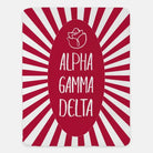 Alpha Gamma Delta XL 60x80 Starburst Sherpa Throw Blanket Red