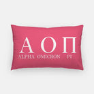 Alpha Omicron Pi Greek Letters Lumbar Throw Pillow Cover Pink Pillow Covers