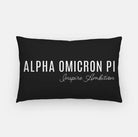 Alpha Omicron Pi Traditional Lumbar Throw Pillow Cover Black Pillow Covers