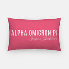 Alpha Omicron Pi Traditional Lumbar Throw Pillow Cover Pink Pillow Covers