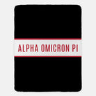 Alpha Omicron Pi XL 60x80 Sherpa Throw Blanket - Center Band Black Throw Blankets